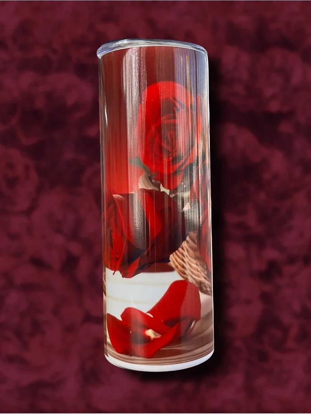 Red Rose Tumbler Water Bottle
